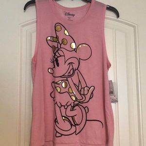 Minnie Mouse Pink and Gold Tank Top